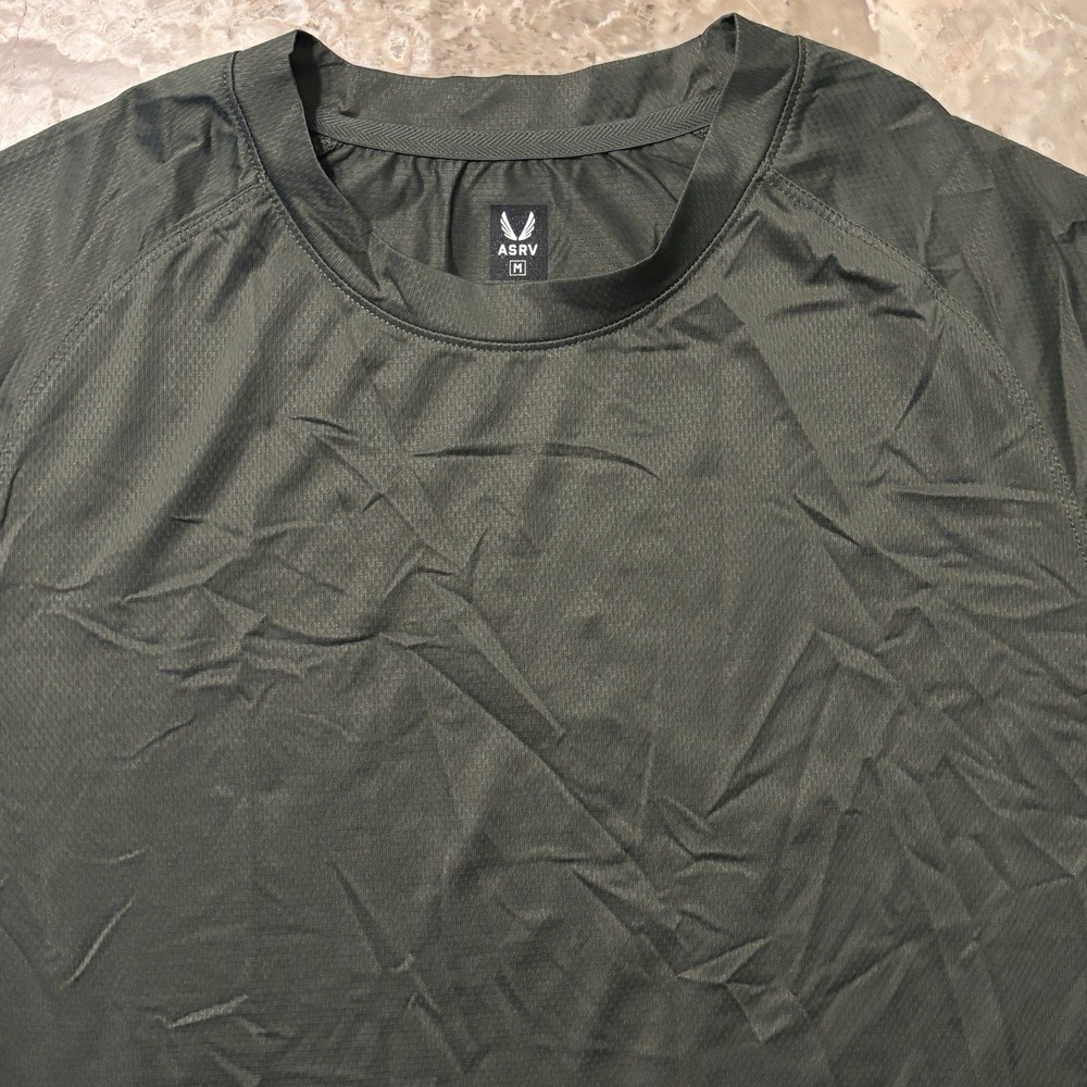 ASRV Shirt Mens Medium Green AeroSilver Established Short Sleeve Tee DSG 0660